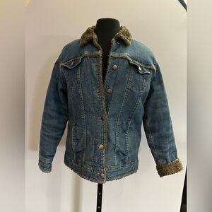 Denver Hayes Denim Sherpa-Lined Jean Jacket